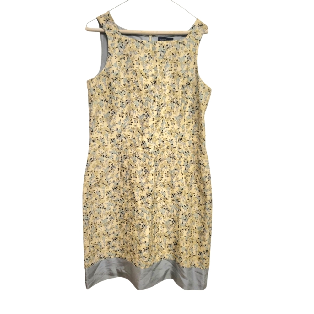 ANN Taylor Floral Sleeveless Dress 100% silk